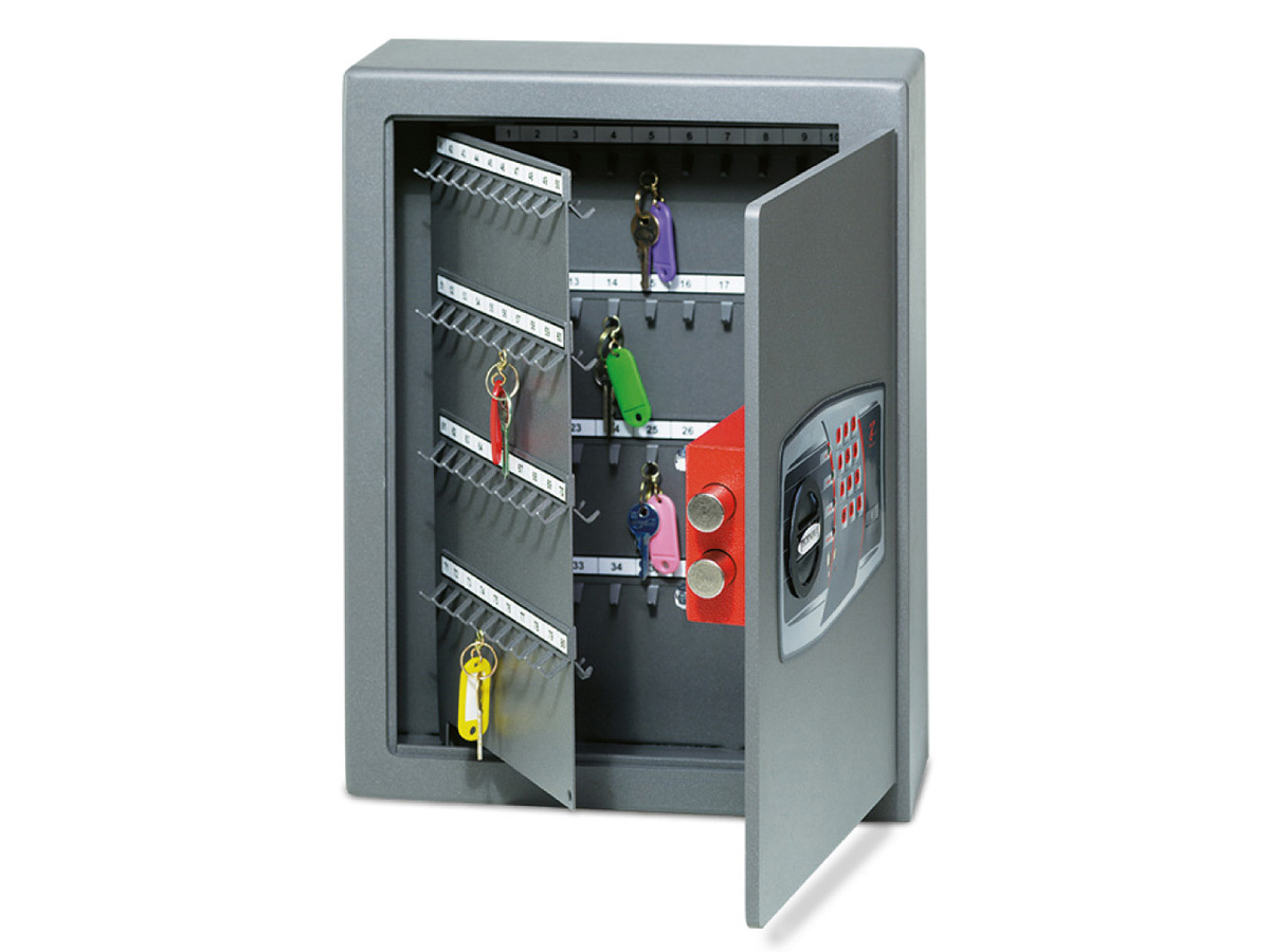 Coffret à Clés 36 Crochets à Combinaison Sterling KC36C - Armoire Clés Noire 24x30x8 Cm, Serrure à Code